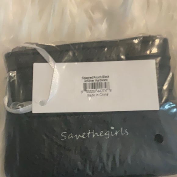 Save the Girls Black Zippered Pouch - Picture 2 of 4